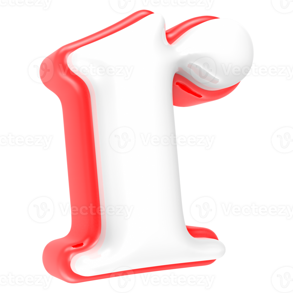 Red Alphabet with White 3D Rendering Letter r png