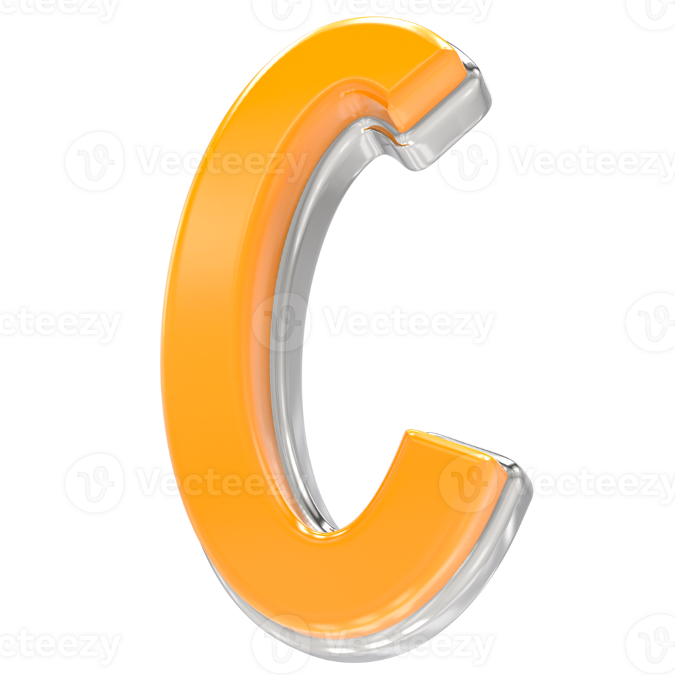 C Letter 3D Render png