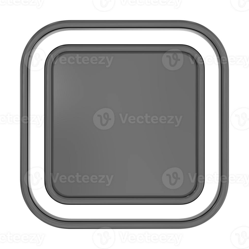 a gray square button with a shadow on a transparent background png