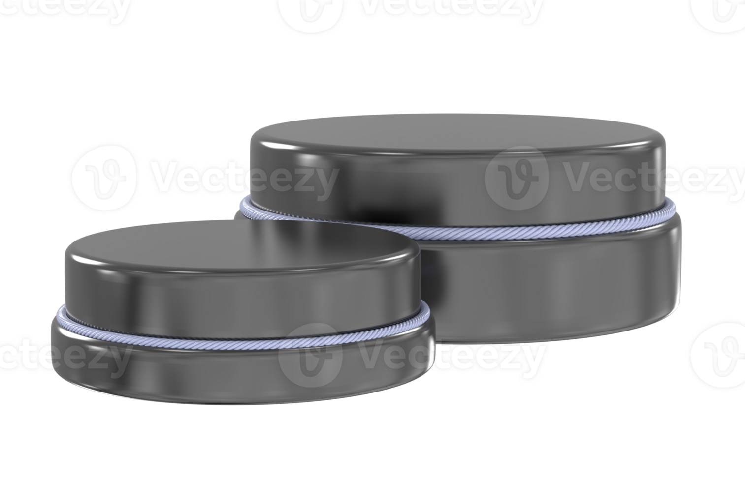 two black containers with lids on a transparent background png