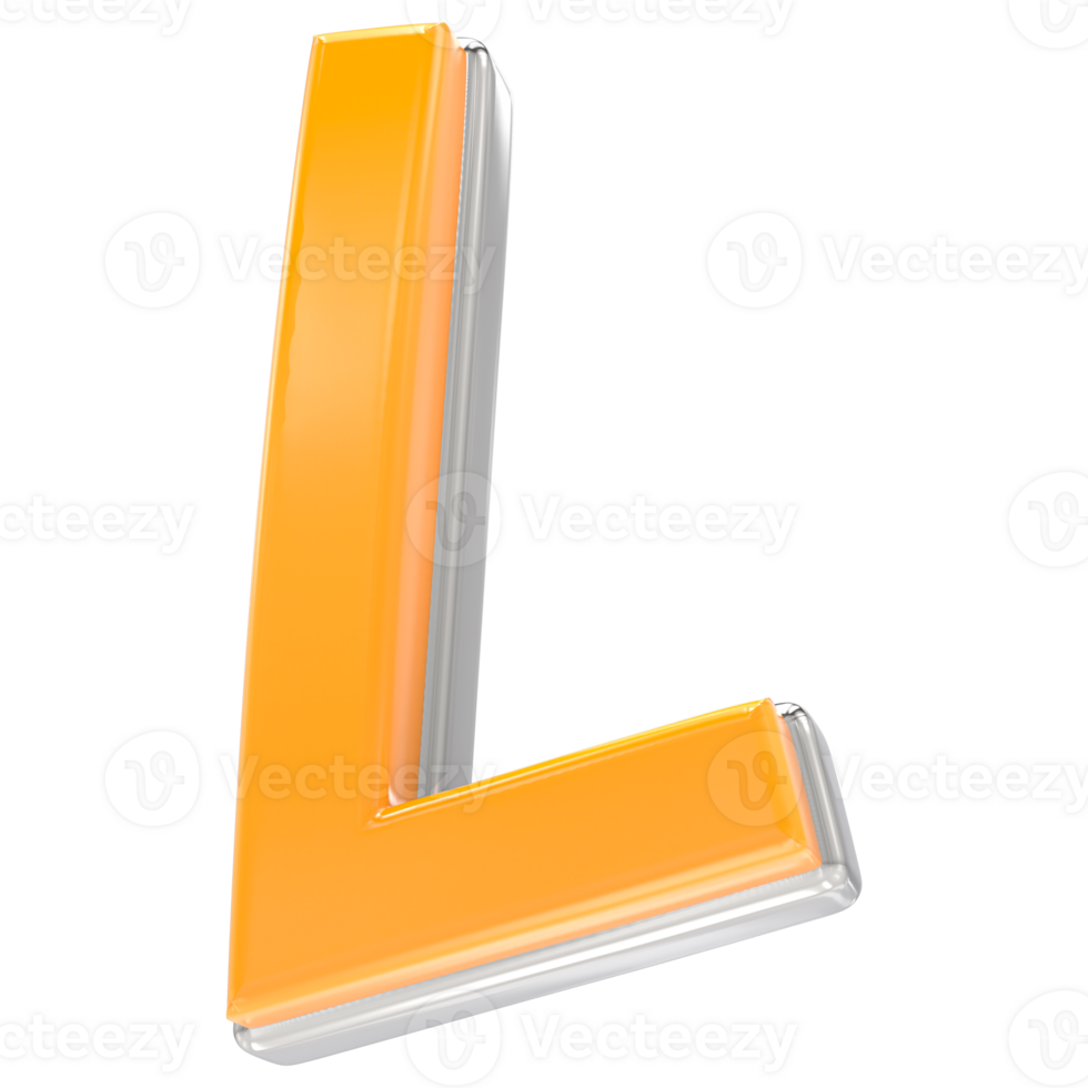 L Letter 3D Render png