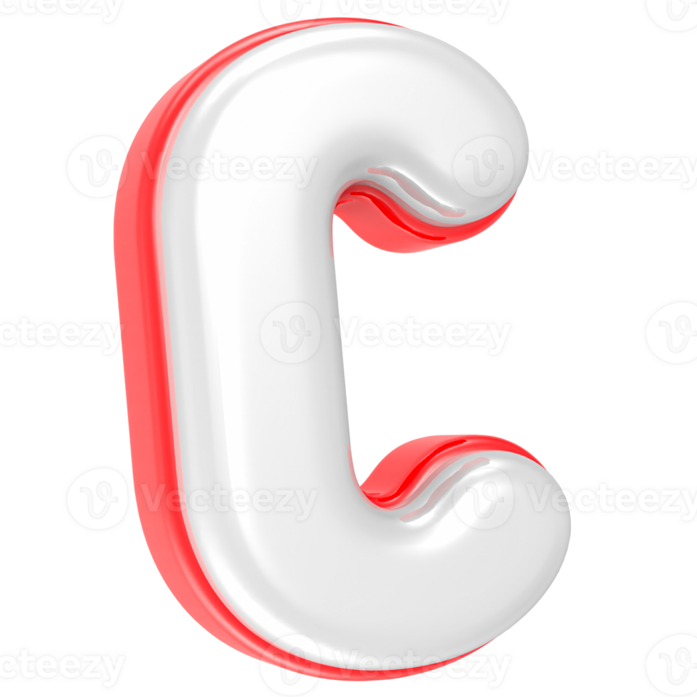 3d rendering Font C isolated png