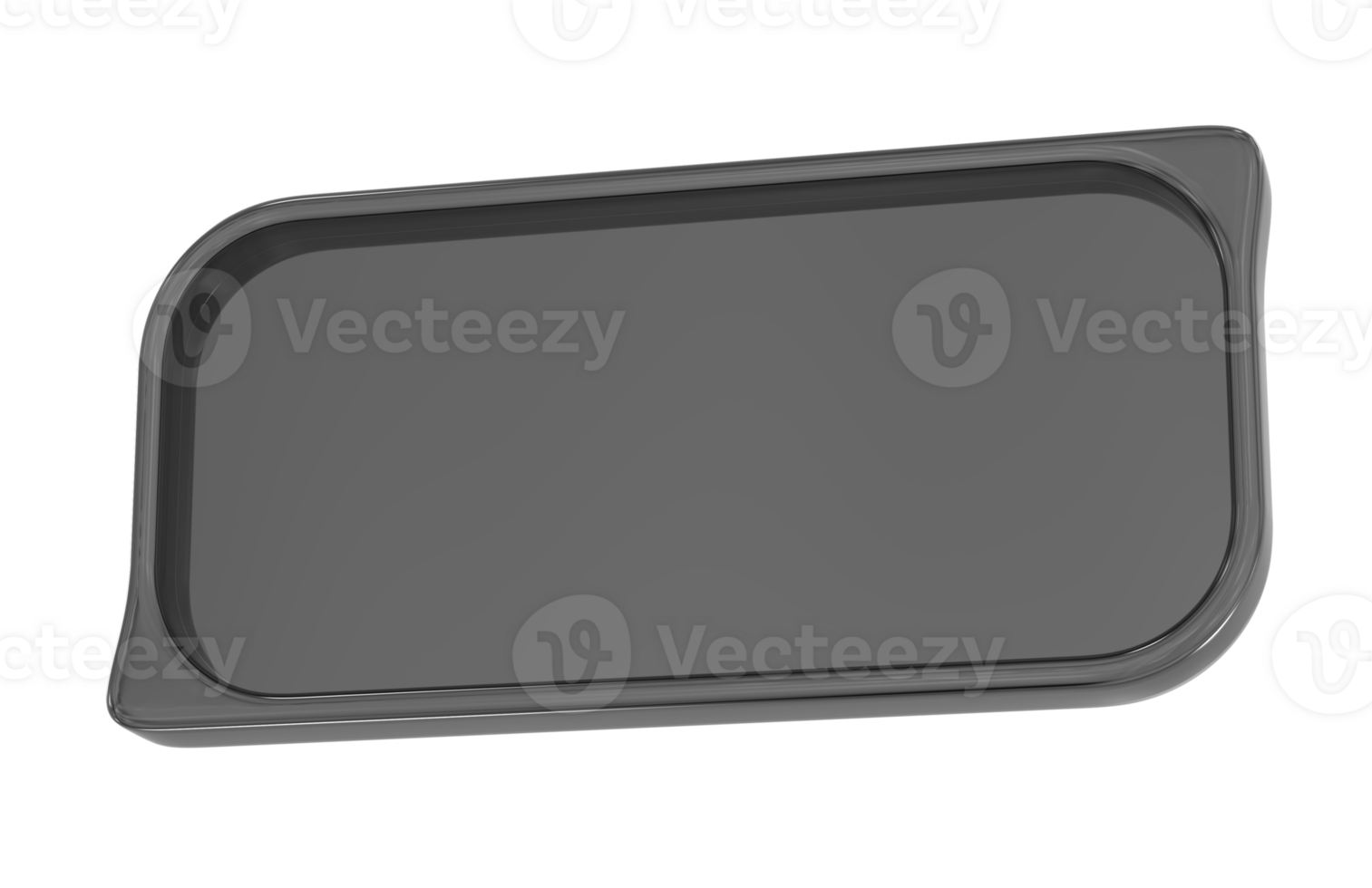 a black rectangular tray on a transparent background png