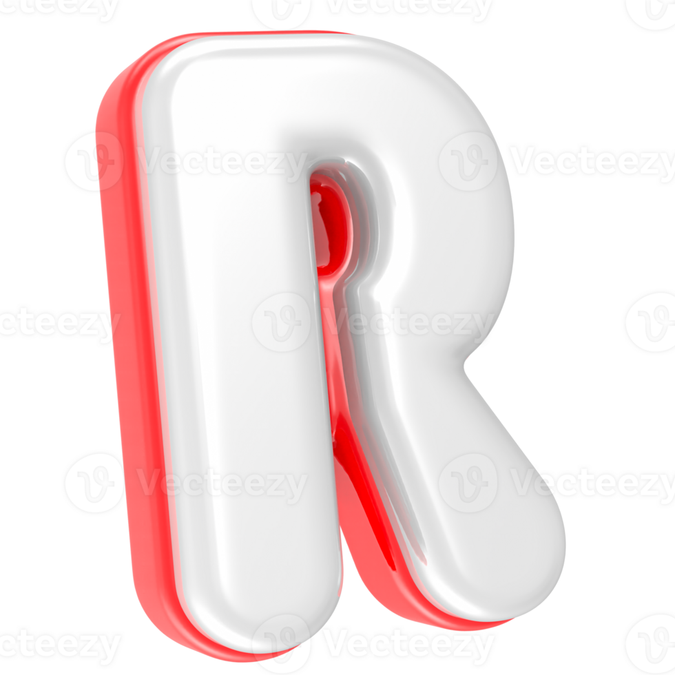 3d rendering Font R isolated png