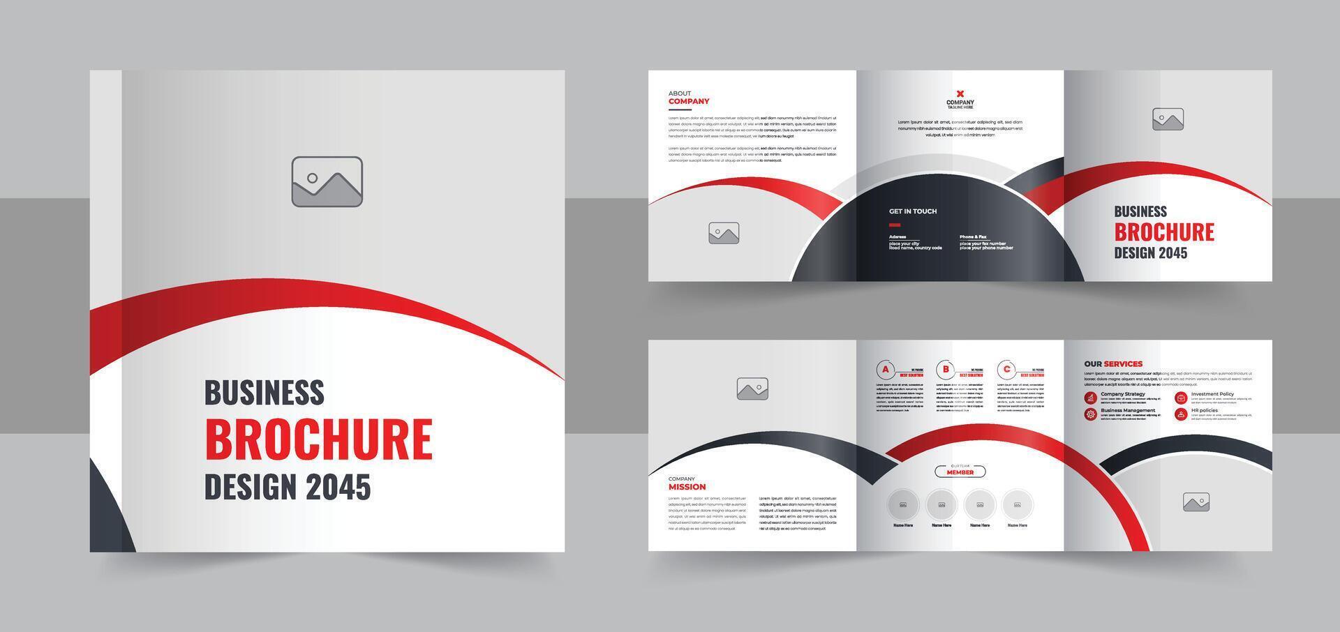 Business promotion square trifold brochure design, Modern corporate template layout vector