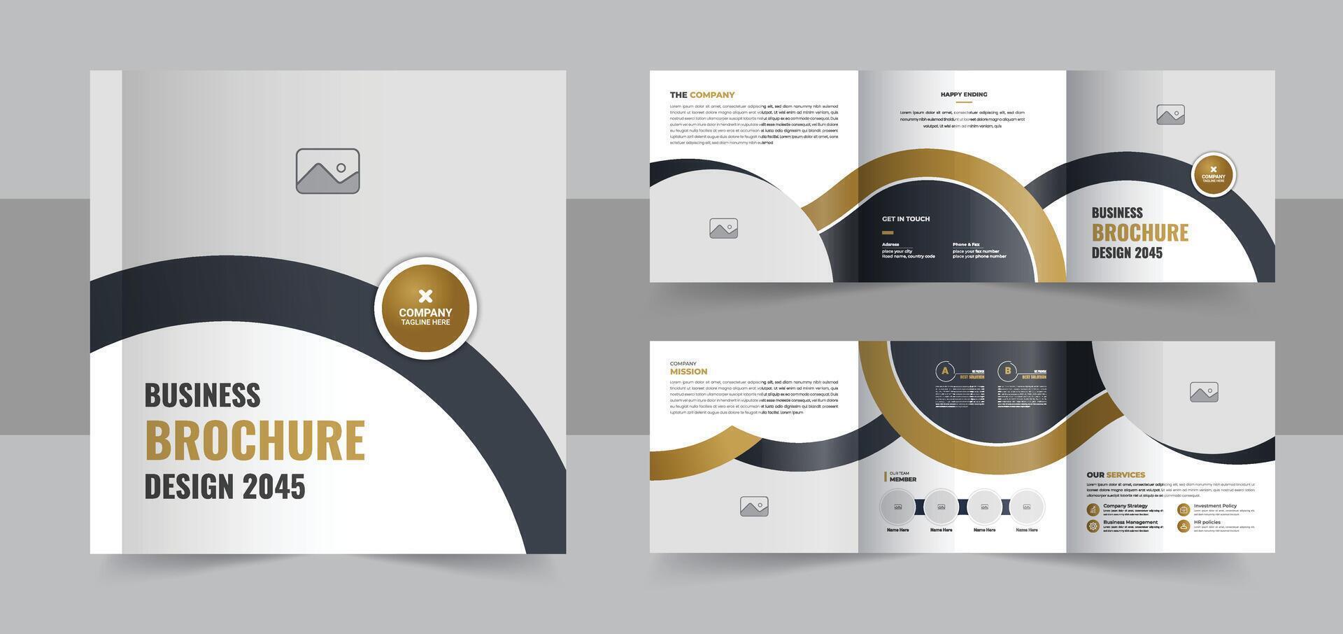 Business square trifold brochure layout, poster template design or modern square tri fold brochure template layout vector