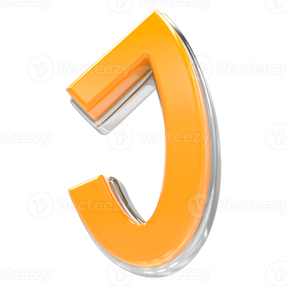 J Letter 3D Render png