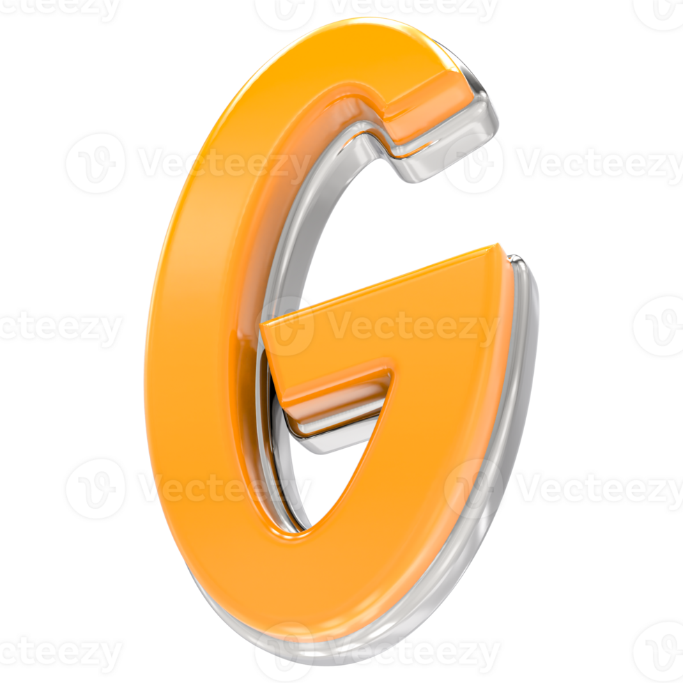 G Letter 3D Render png