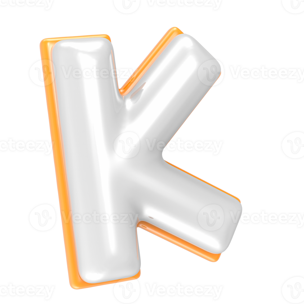 K Number 3D Render png