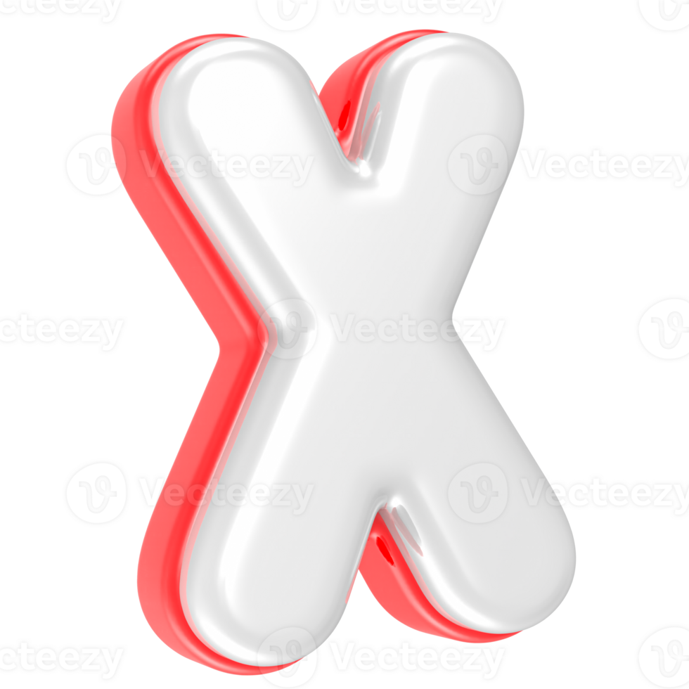 3d rendering Font X isolated png