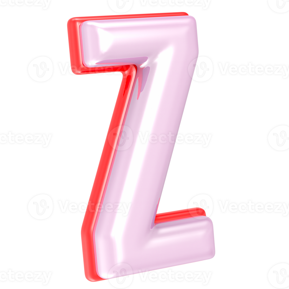 3d rendering letter Z isolated png