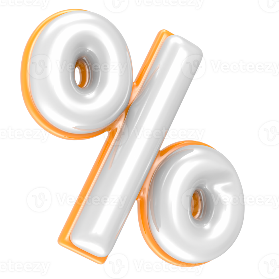 Percent Number 3D Render png
