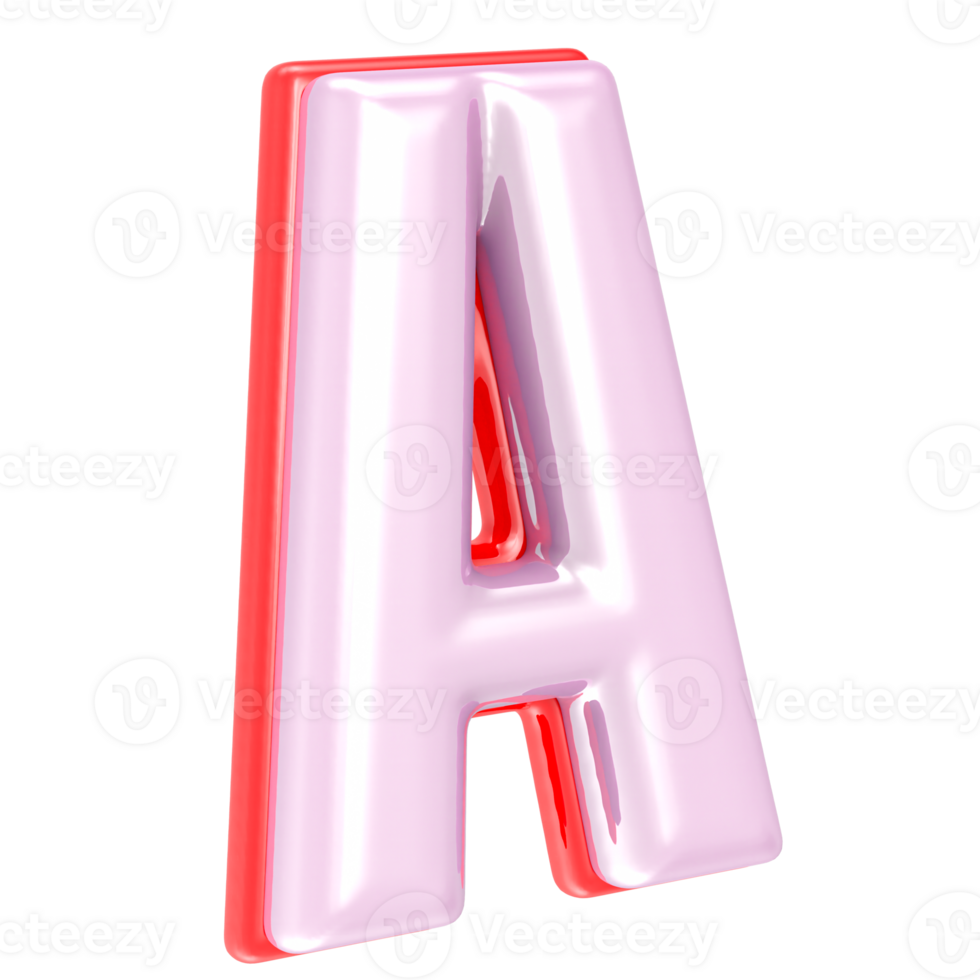 3d rendering letter A isolated png