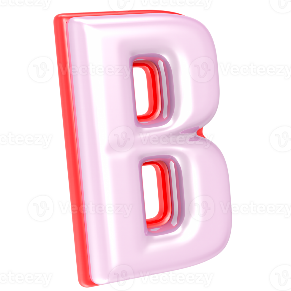 3d rendering letter B isolated png