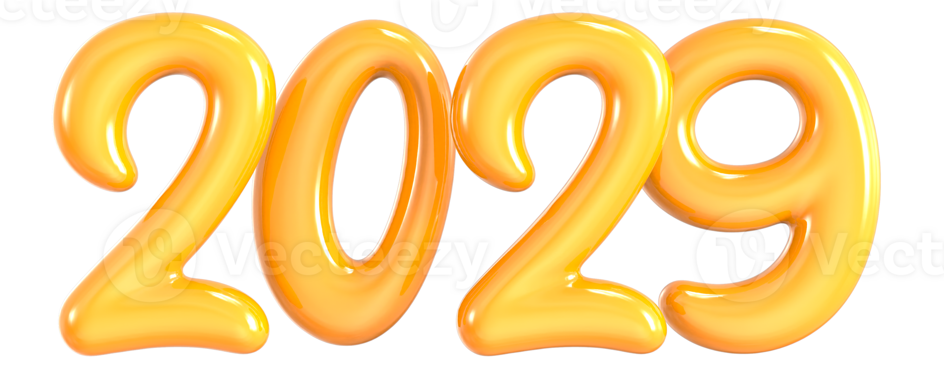 Yellow Number 2029 png