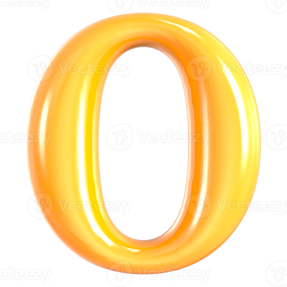 Yellow number 0 3d render 47393450 png