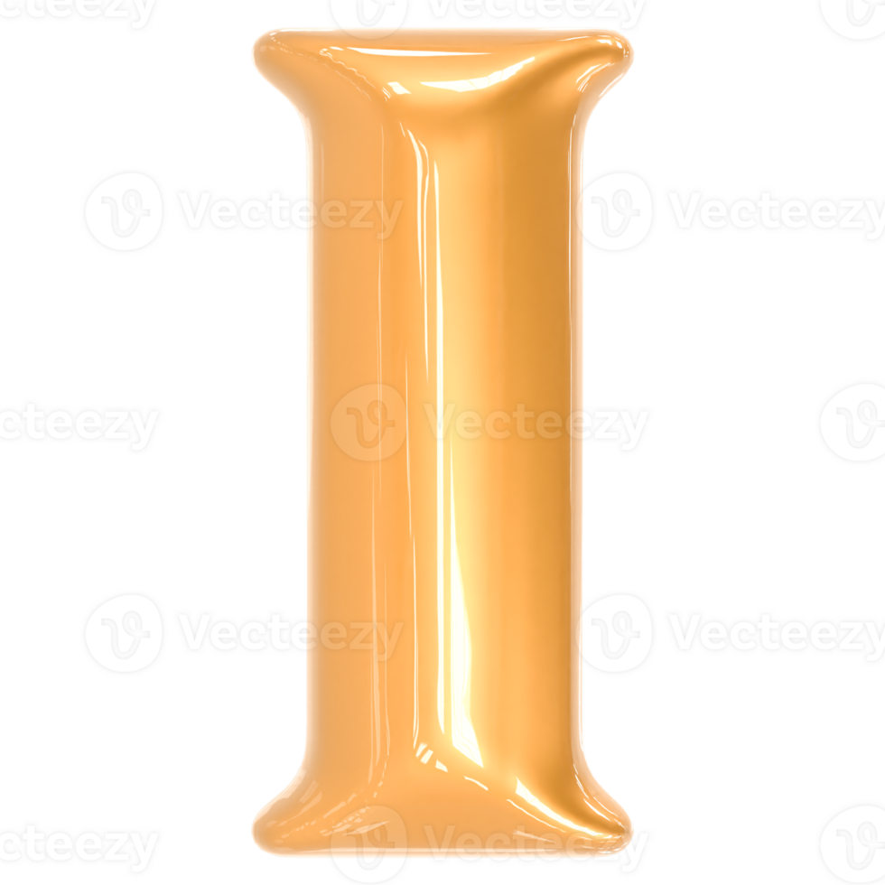Gold Font I 3D png