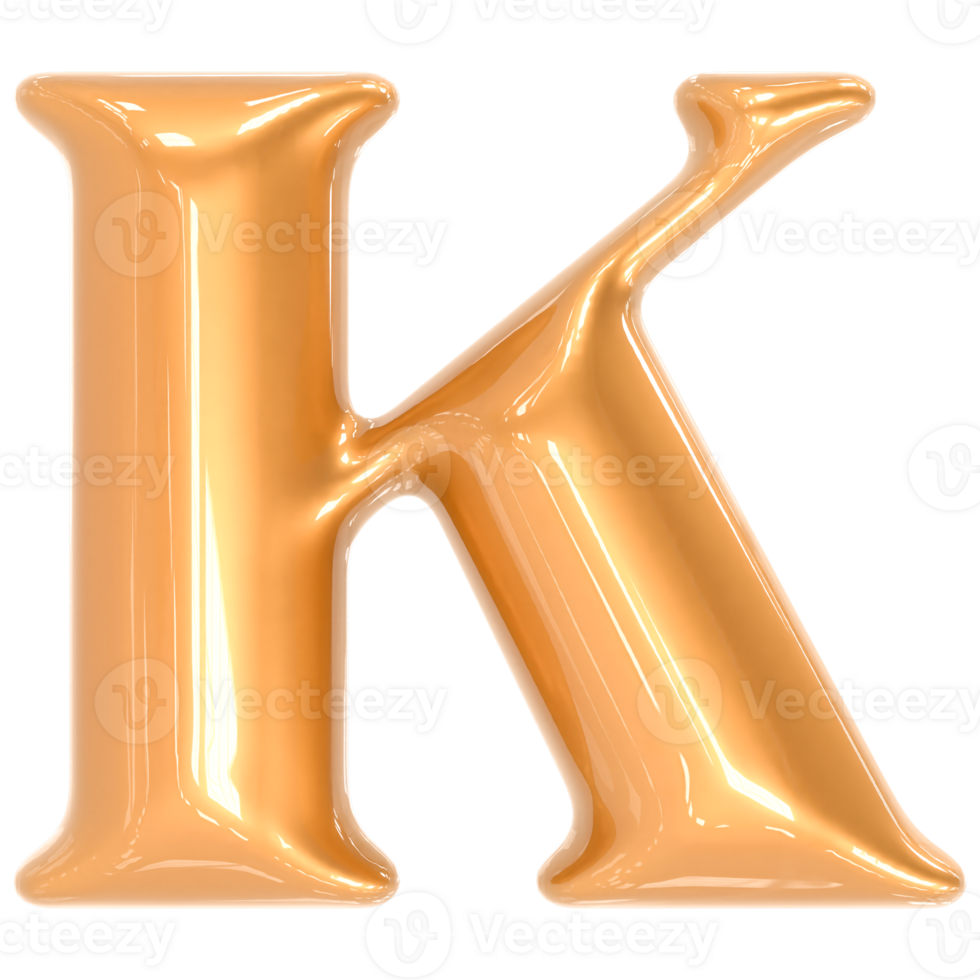 Gold Font K 3D png