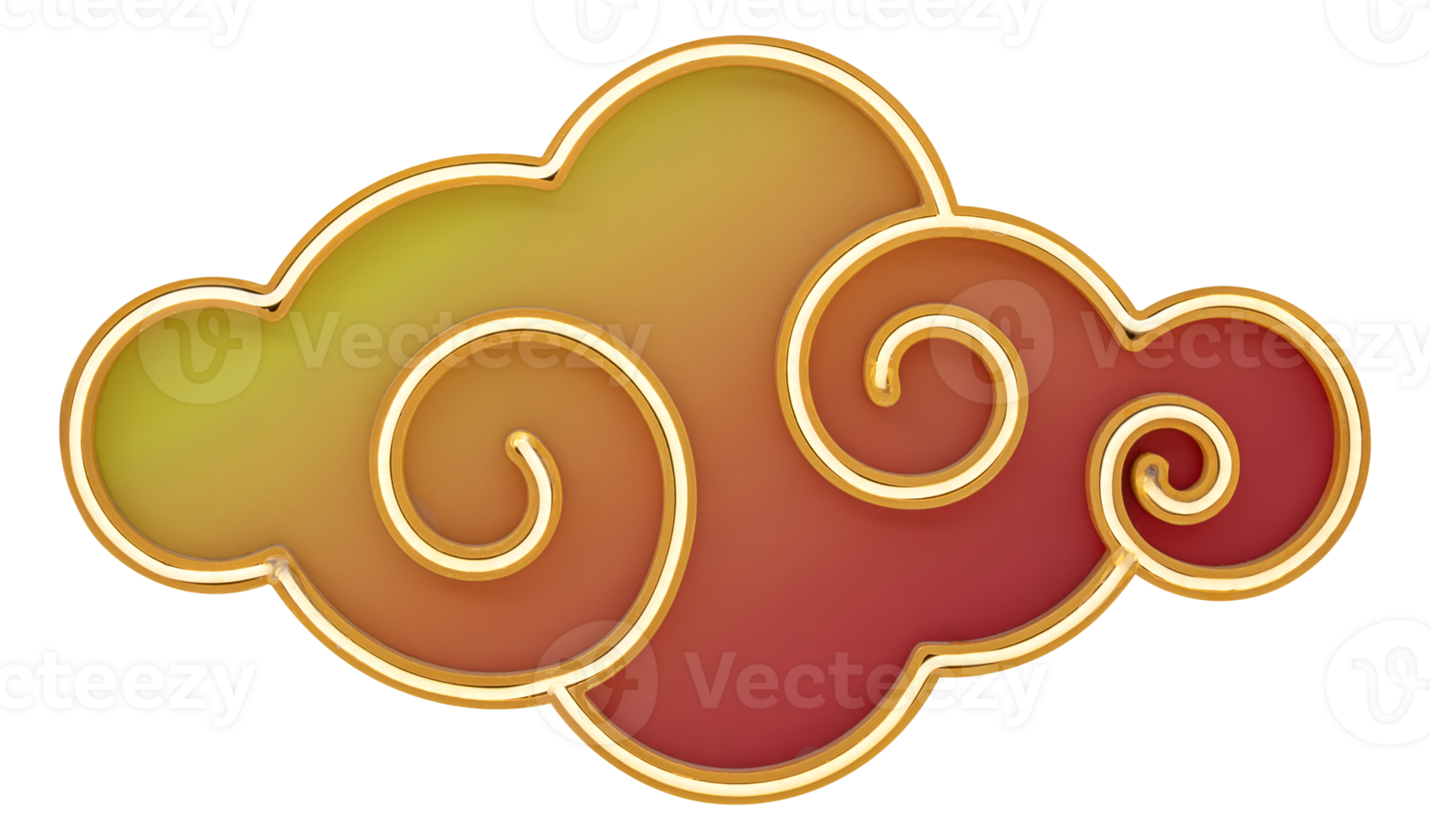 Yellow and red cloud light box png