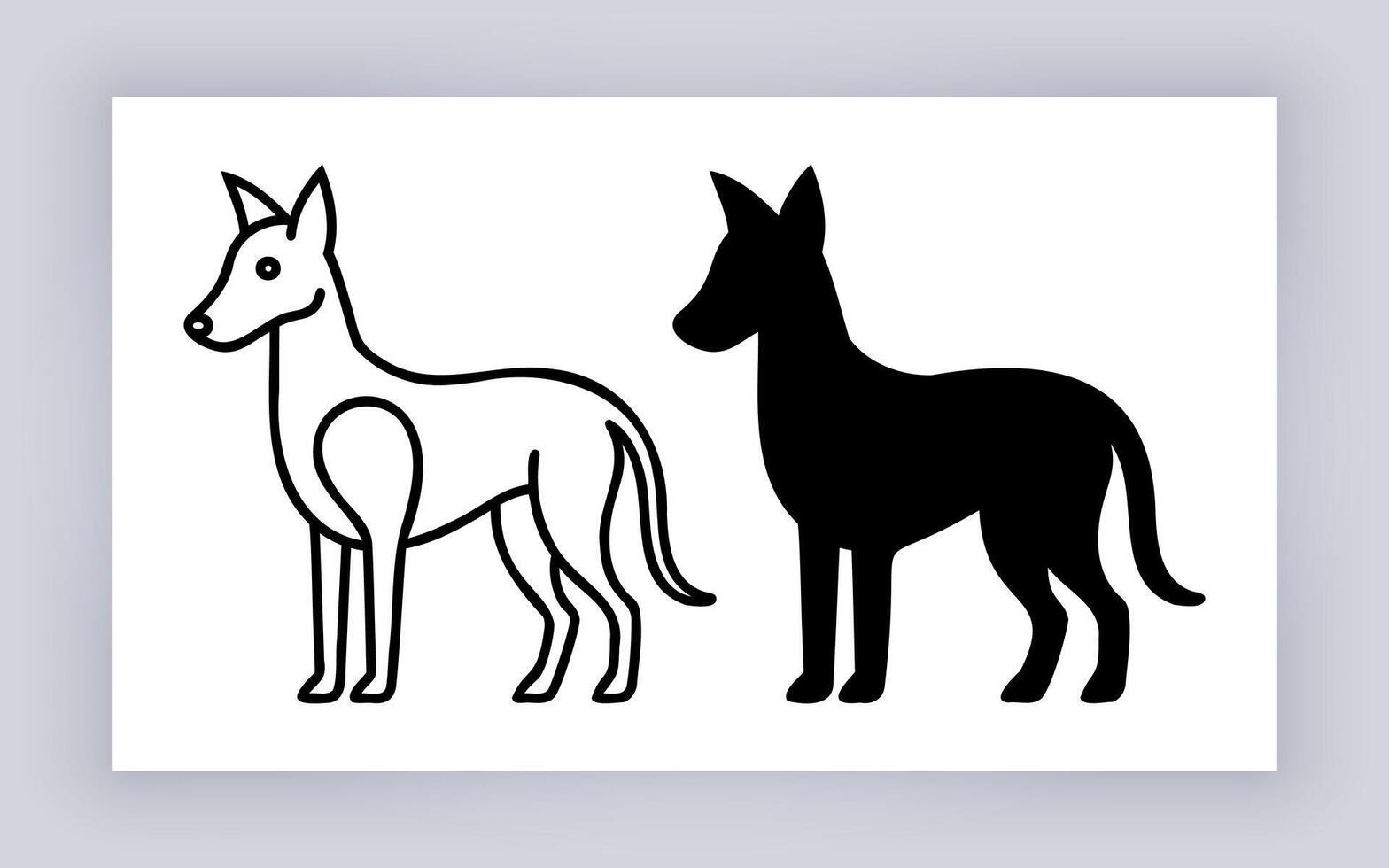 Dog silhouettes image prints icons vector