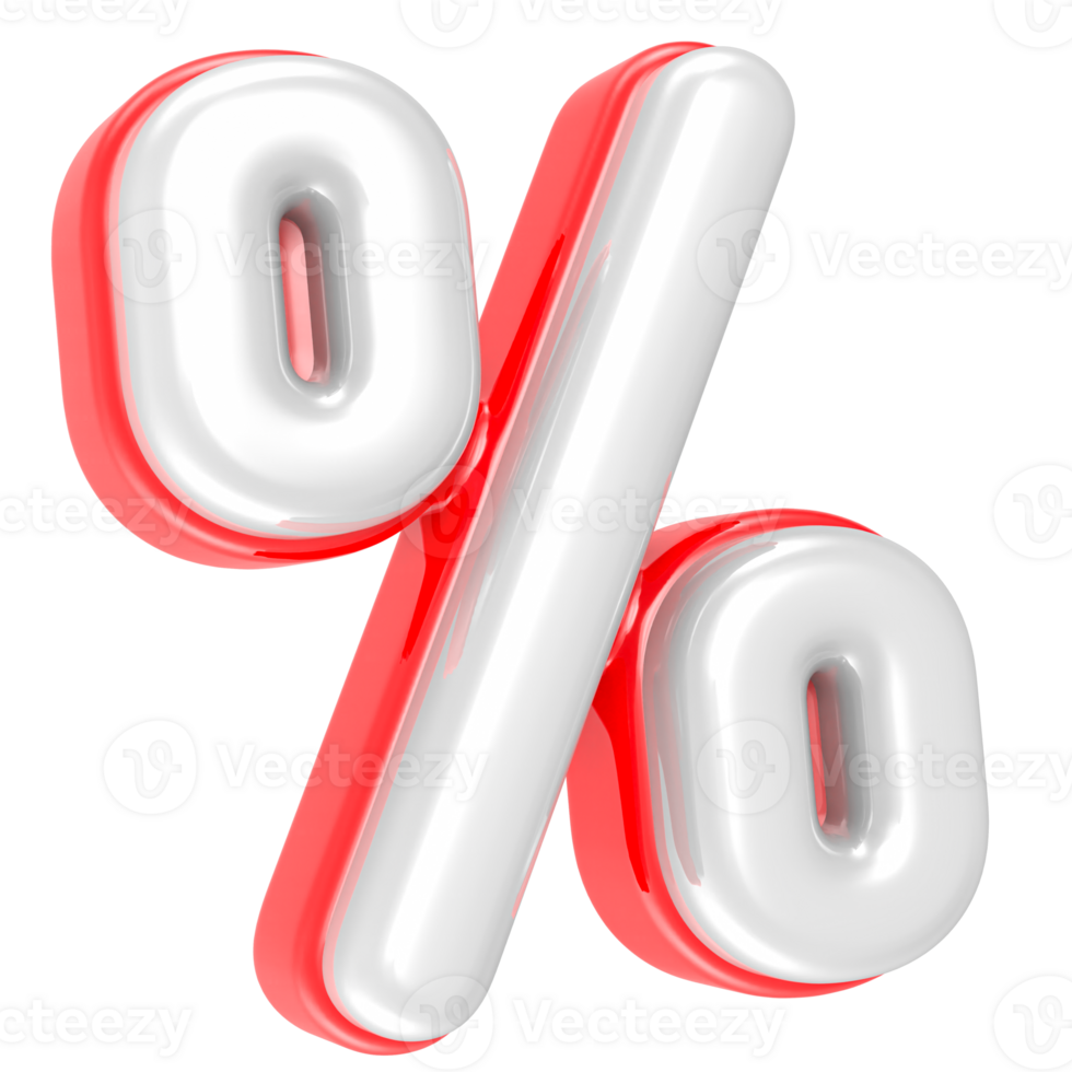 3d rendering Percent Sign isolated png