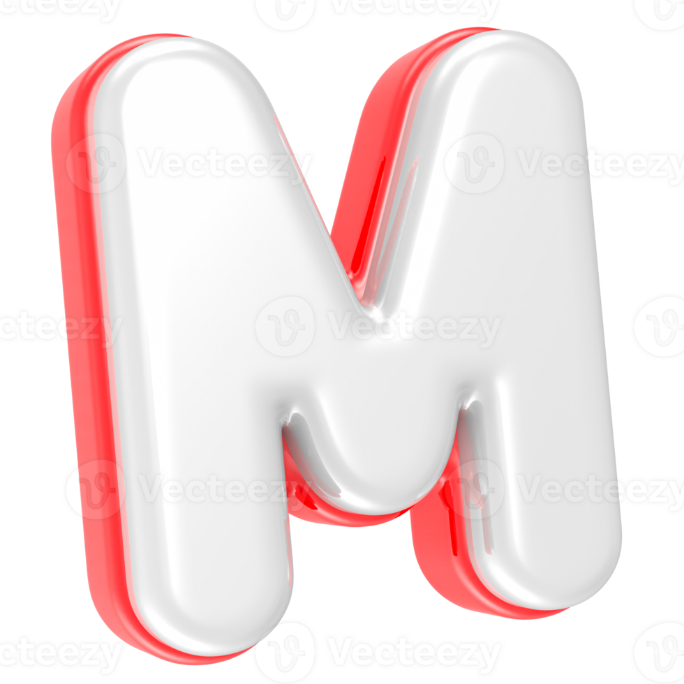 3d rendering Font M isolated png