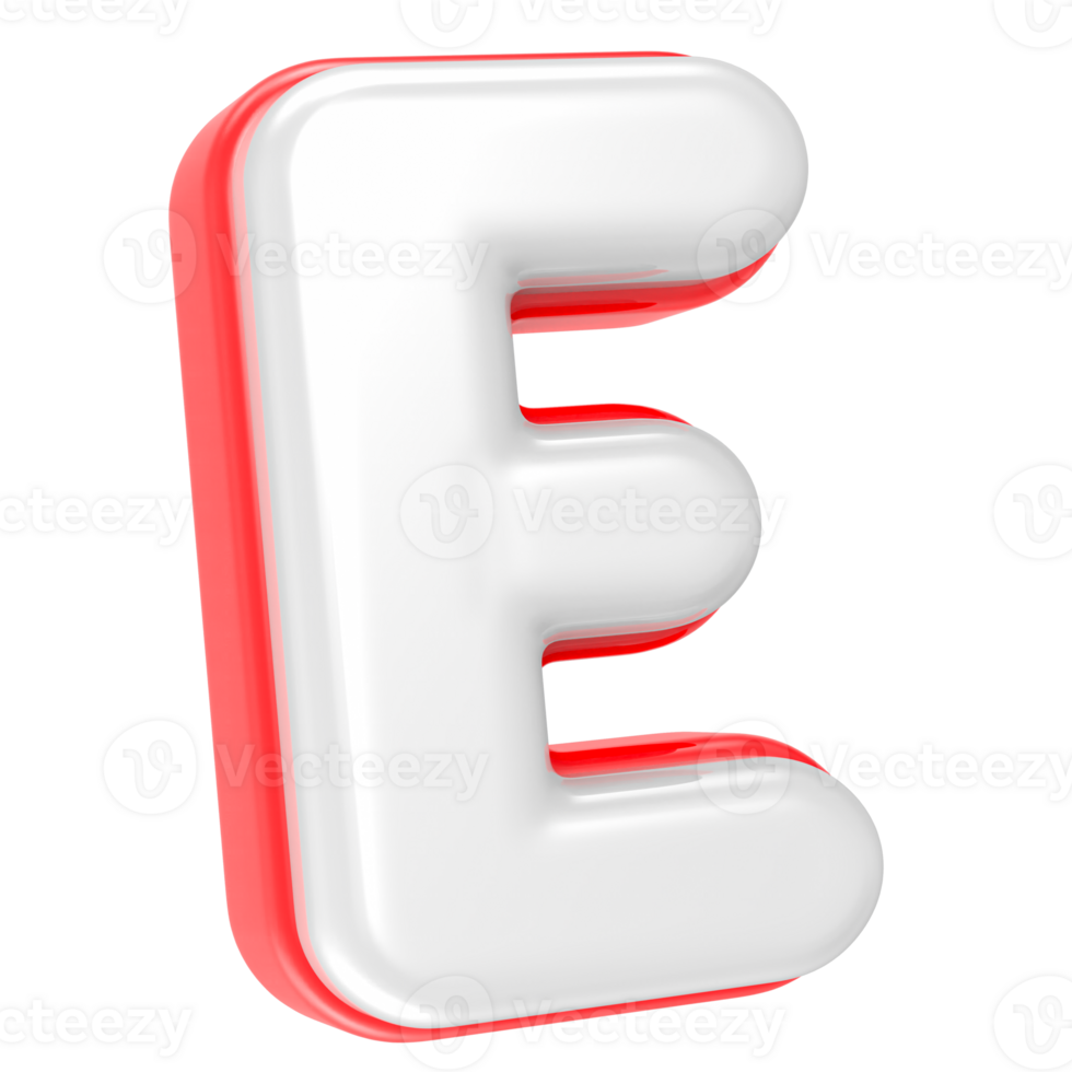 3d rendering Font E isolated png