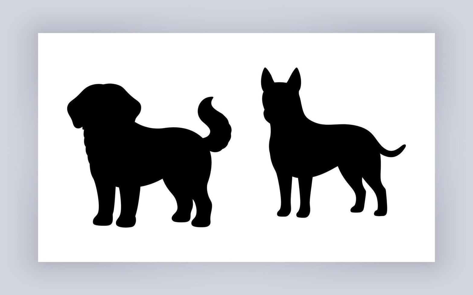 Dog silhouettes image prints icons vector