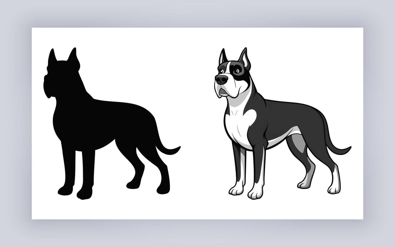 Dog silhouettes image prints icons vector
