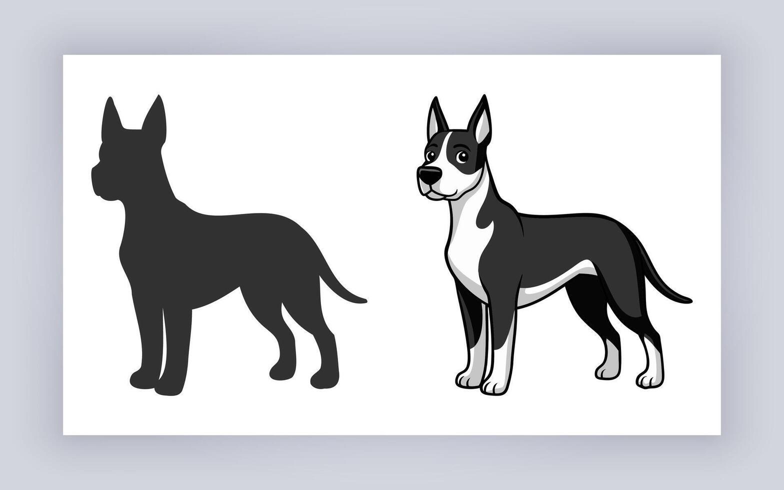 three silhouettes of dogs on a white background vector