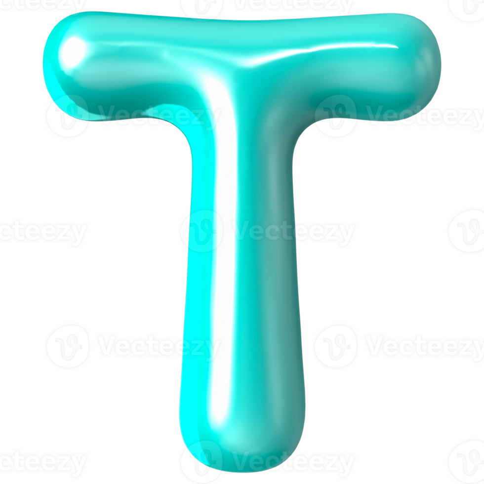 Font T 3D Render png