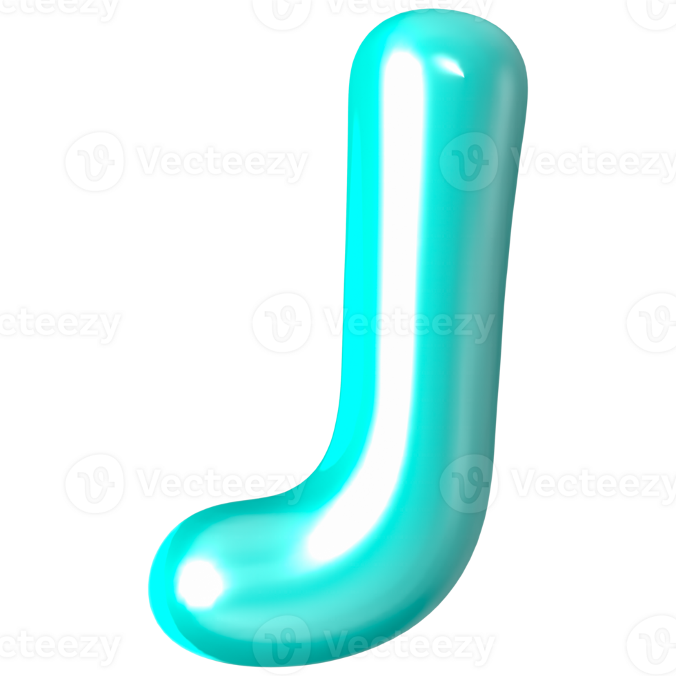 Font J 3D Render png