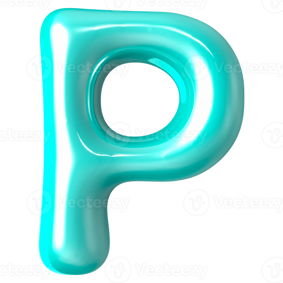 Font P 3D Render png