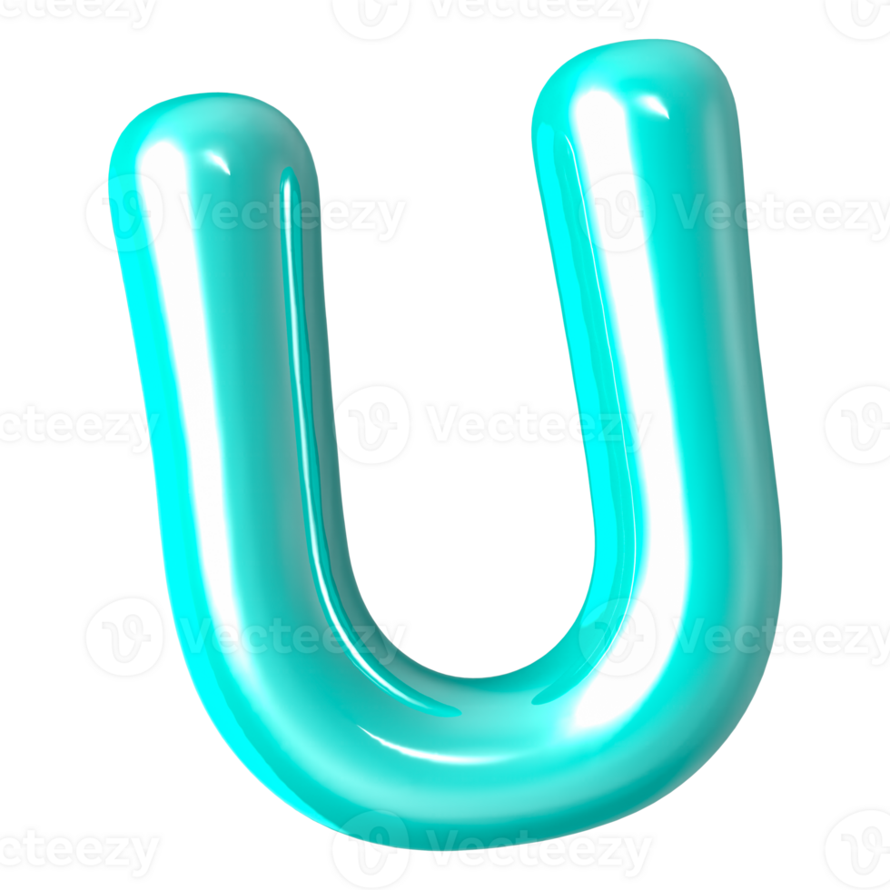 Font U 3D Render png