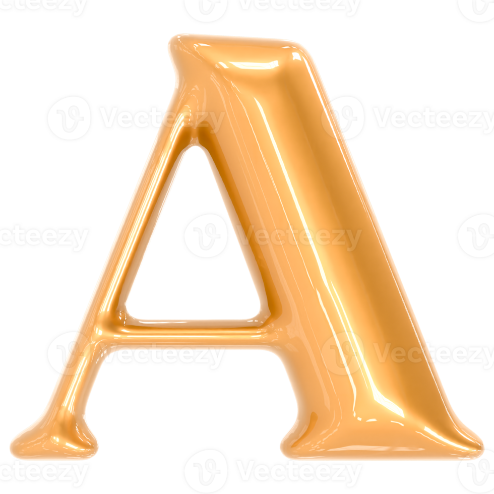 Gold Font A 3D png