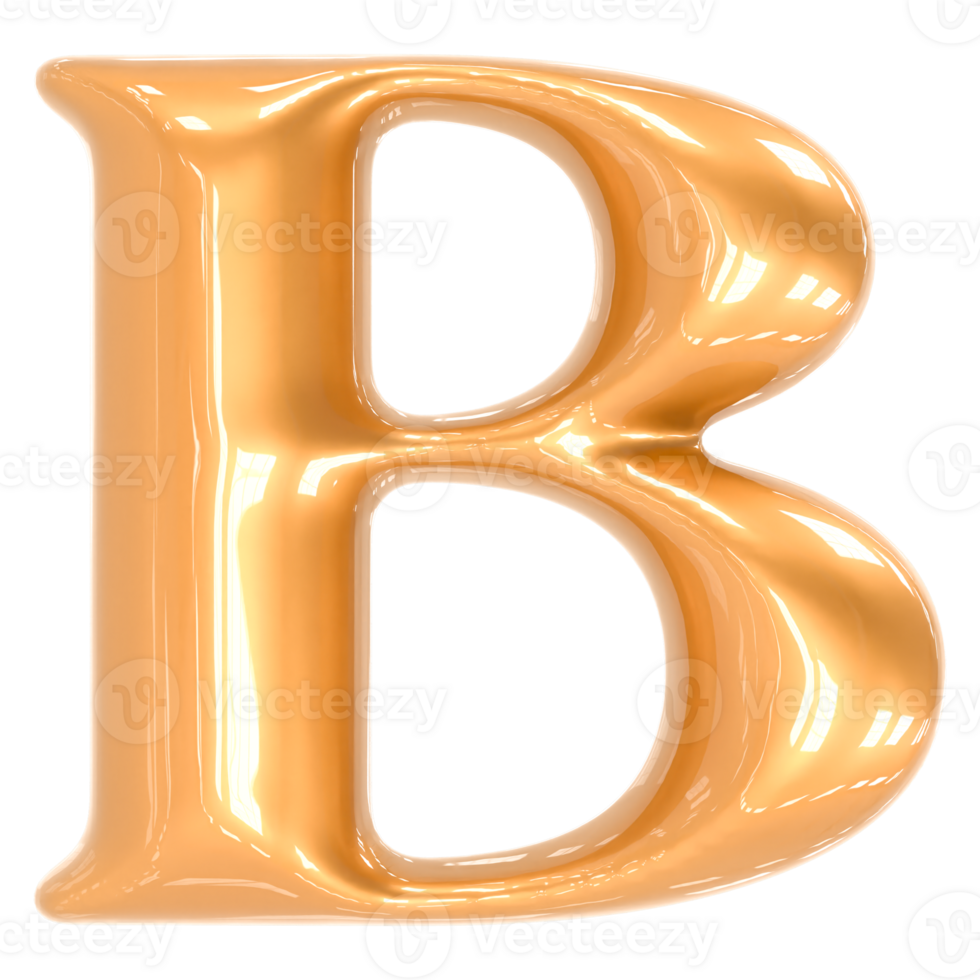 Gold Font B 3D png
