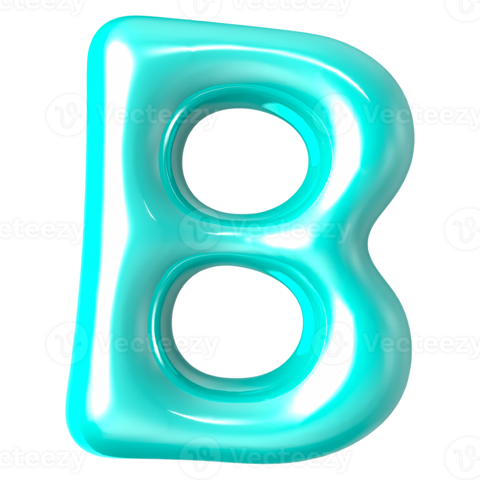 Font B 3D Render png