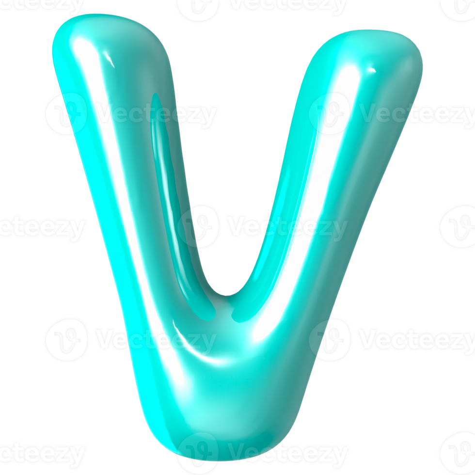 Font V 3D Render png
