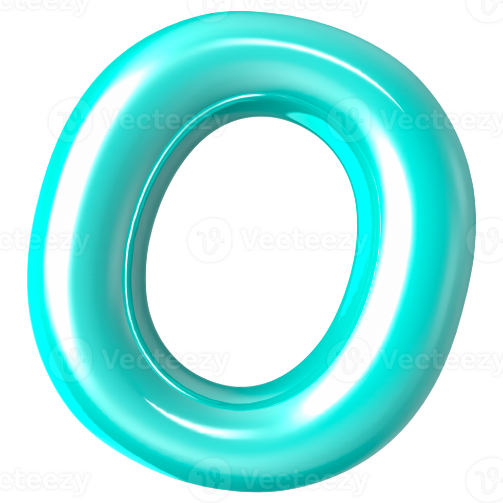 Font O 3D Render png