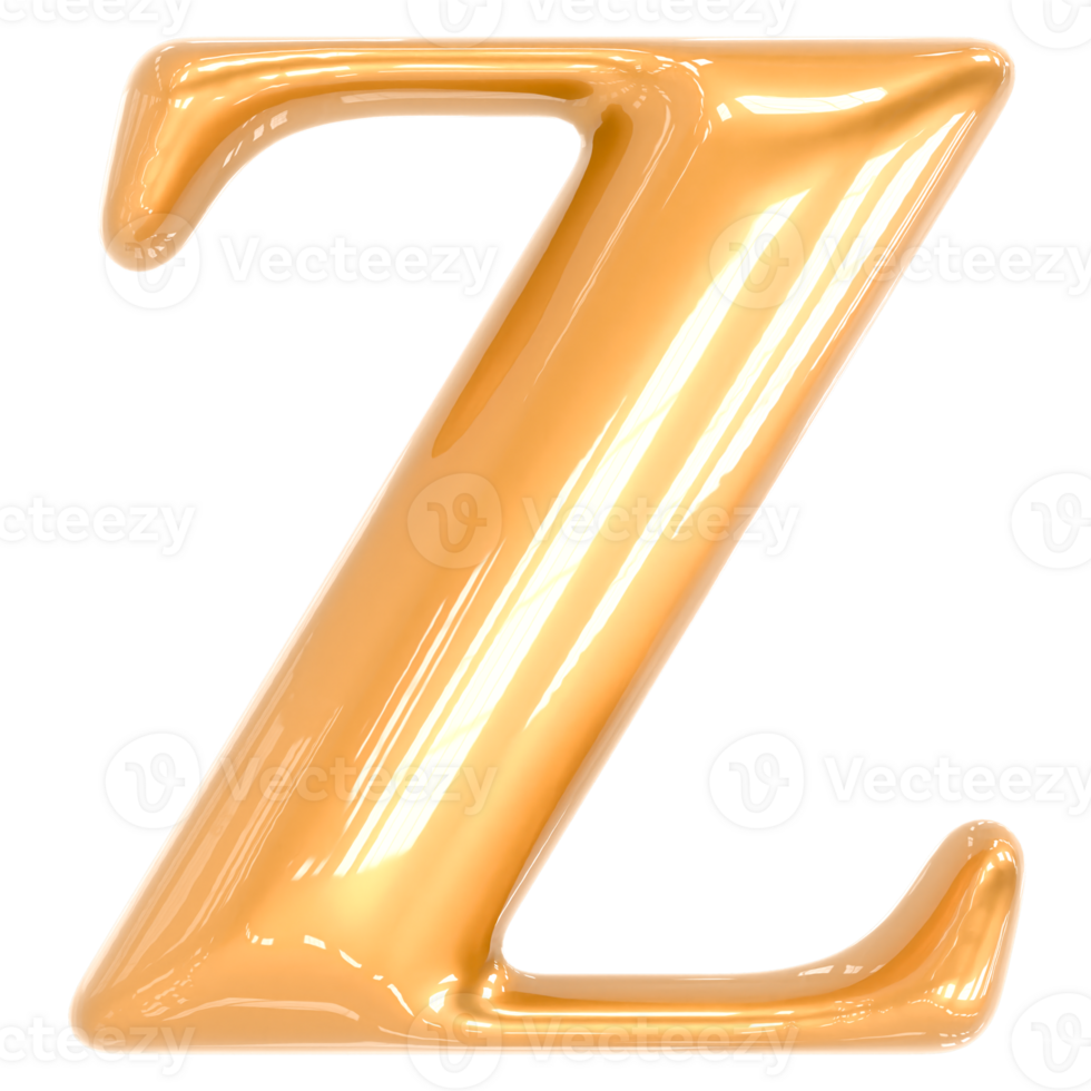 Gold Font Z 3D png
