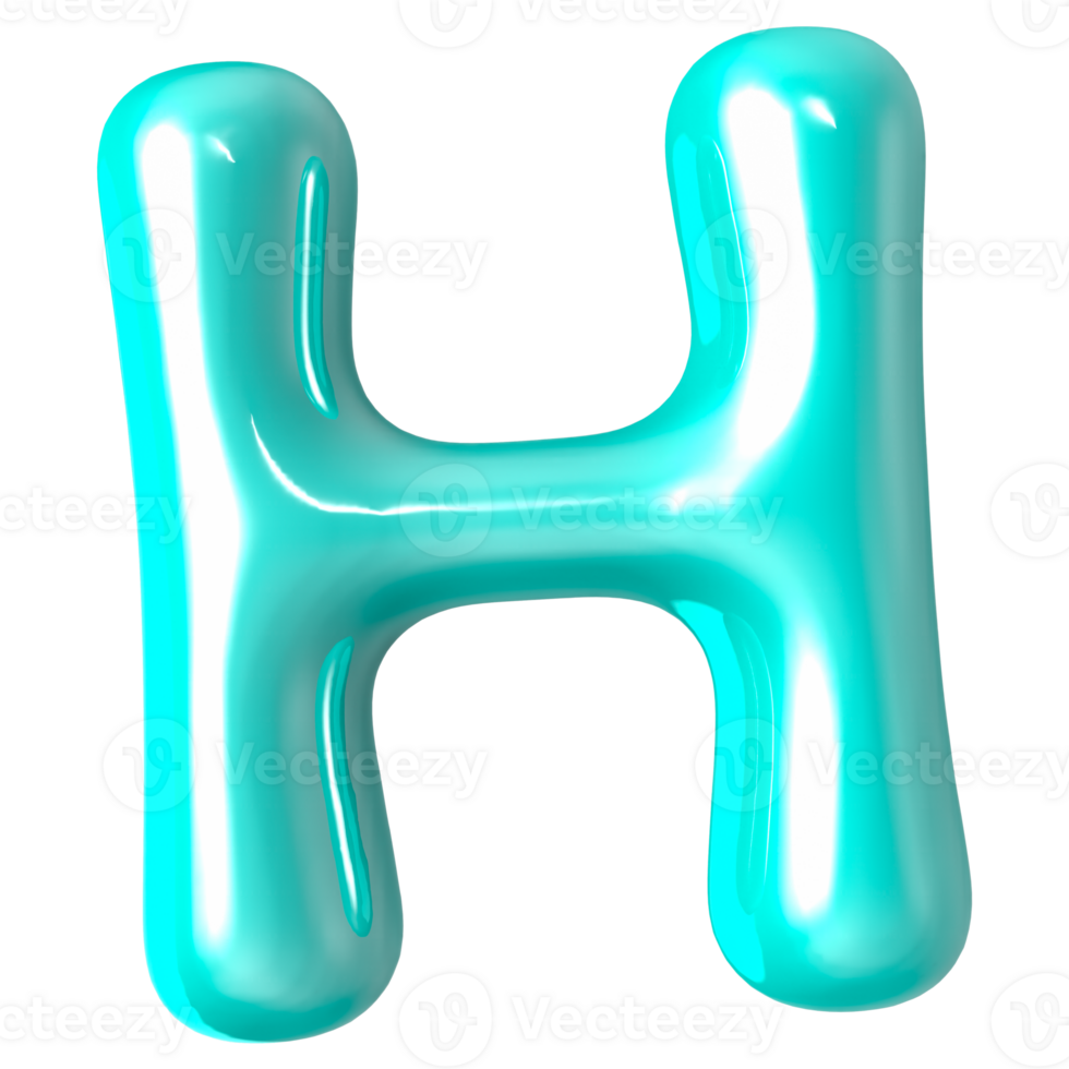 Font H 3D Render png