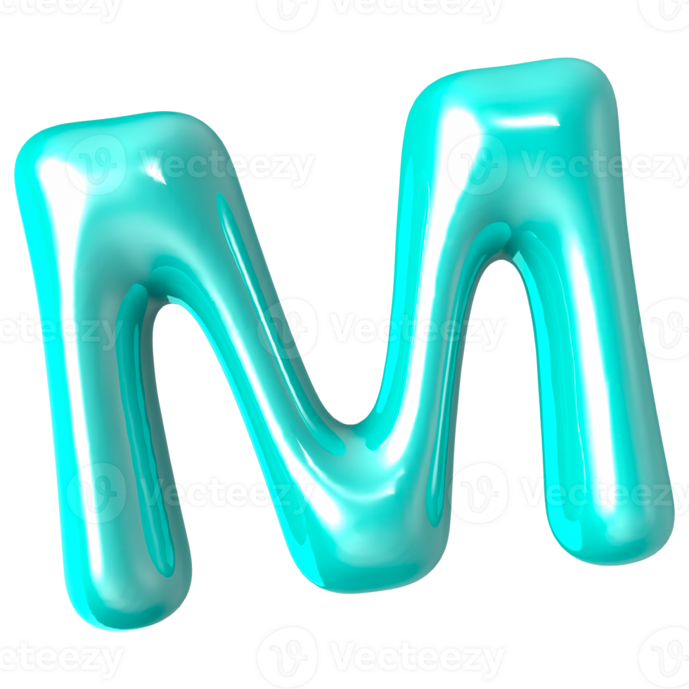 Font M 3D Render png