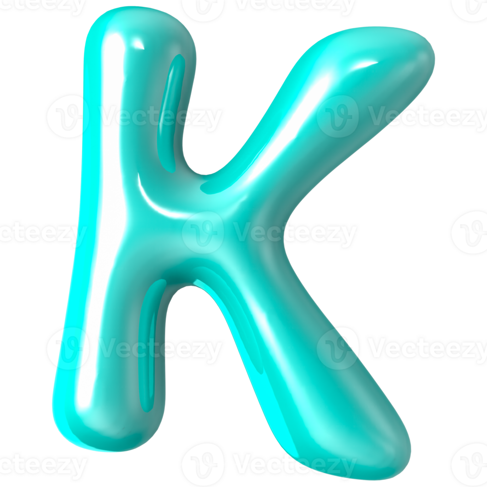 Font K 3D Render png