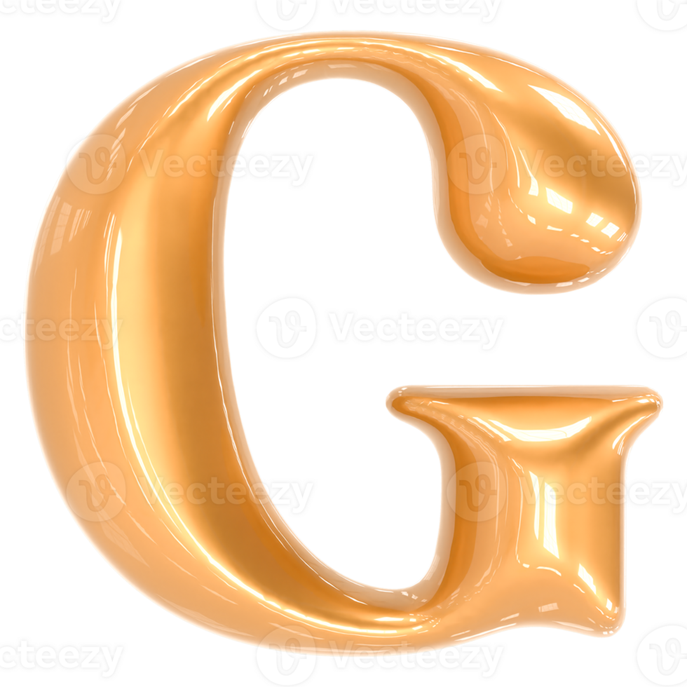Gold Font G 3D png