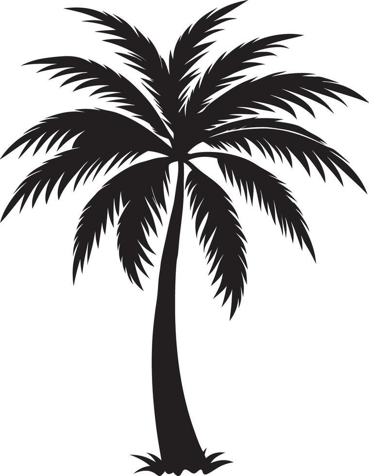 Silhouette Isolated Realistic Palm tree vector