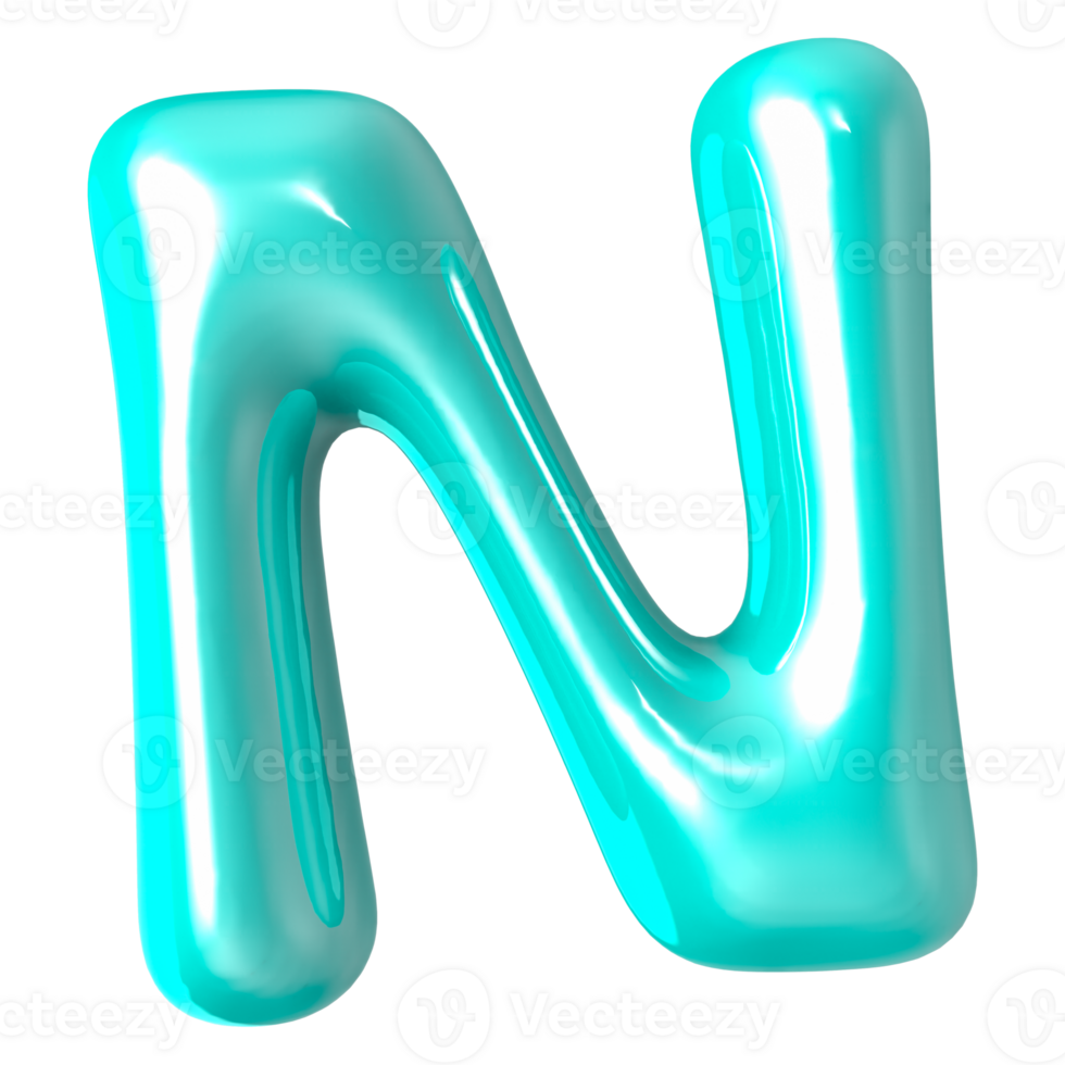 Font N 3D Render png