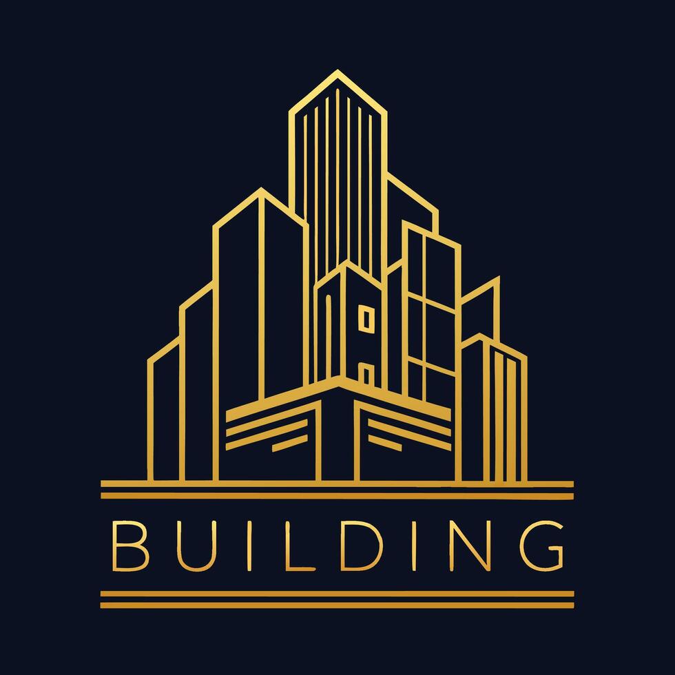 Monoline Logo design for your building, your real estate or your business vector