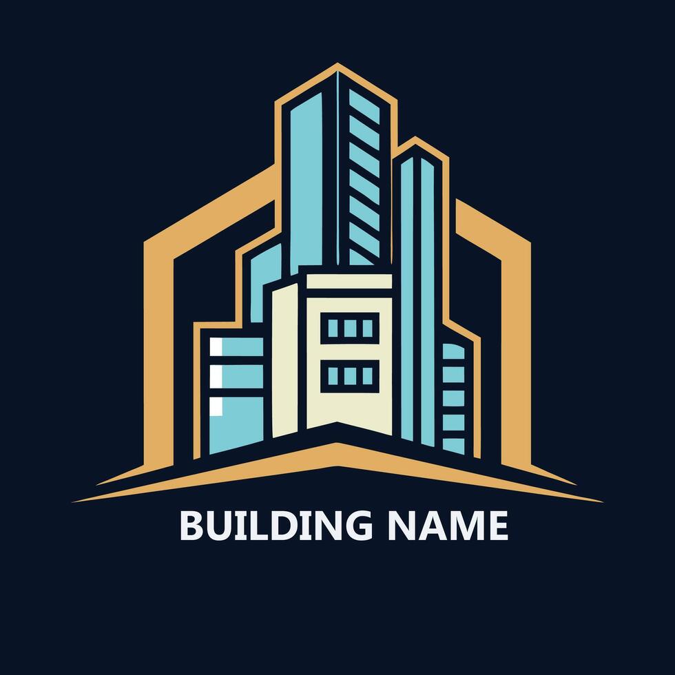 Monoline Logo design for your building, your real estate or your business vector