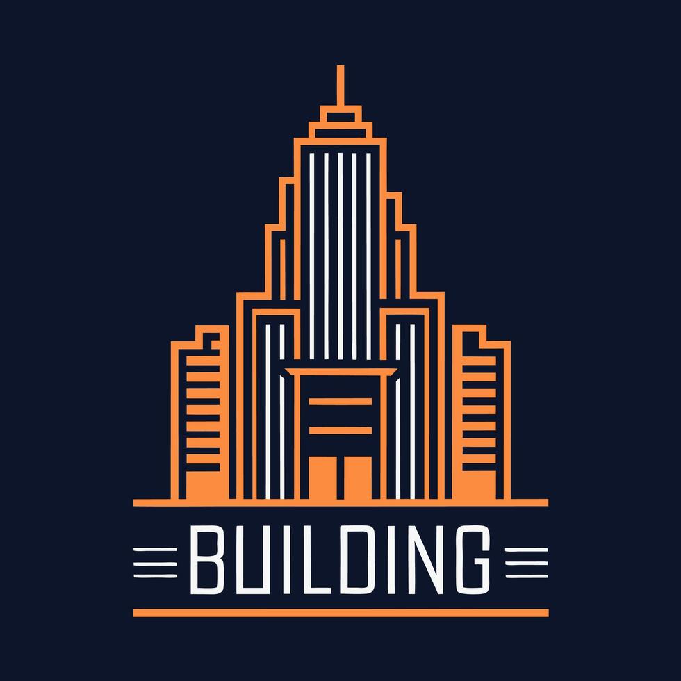 Monoline Logo design for your building, your real estate or your business vector