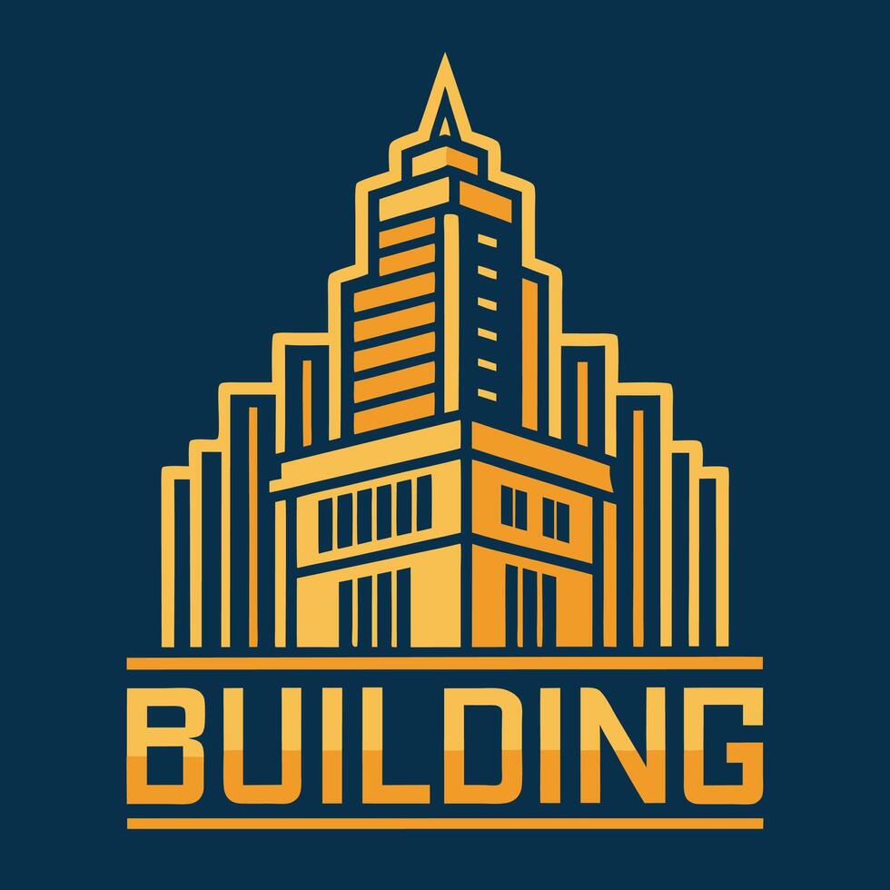 Monoline Logo design for your building, your real estate or your business vector